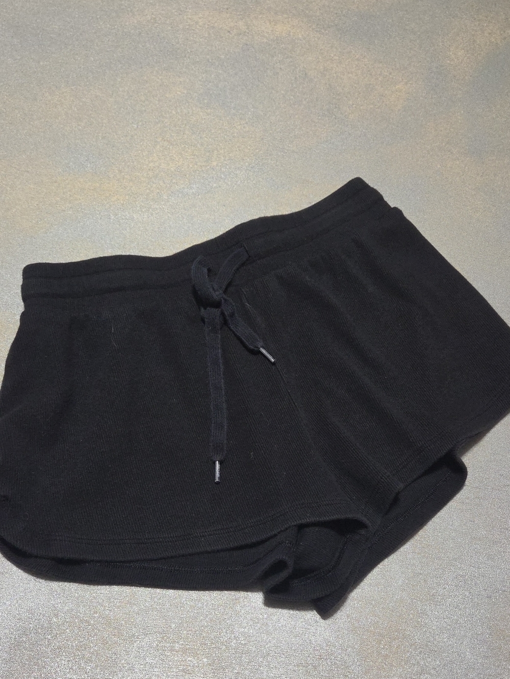 Aritzia Black Ribbed Drawstring Athletic Shorts
